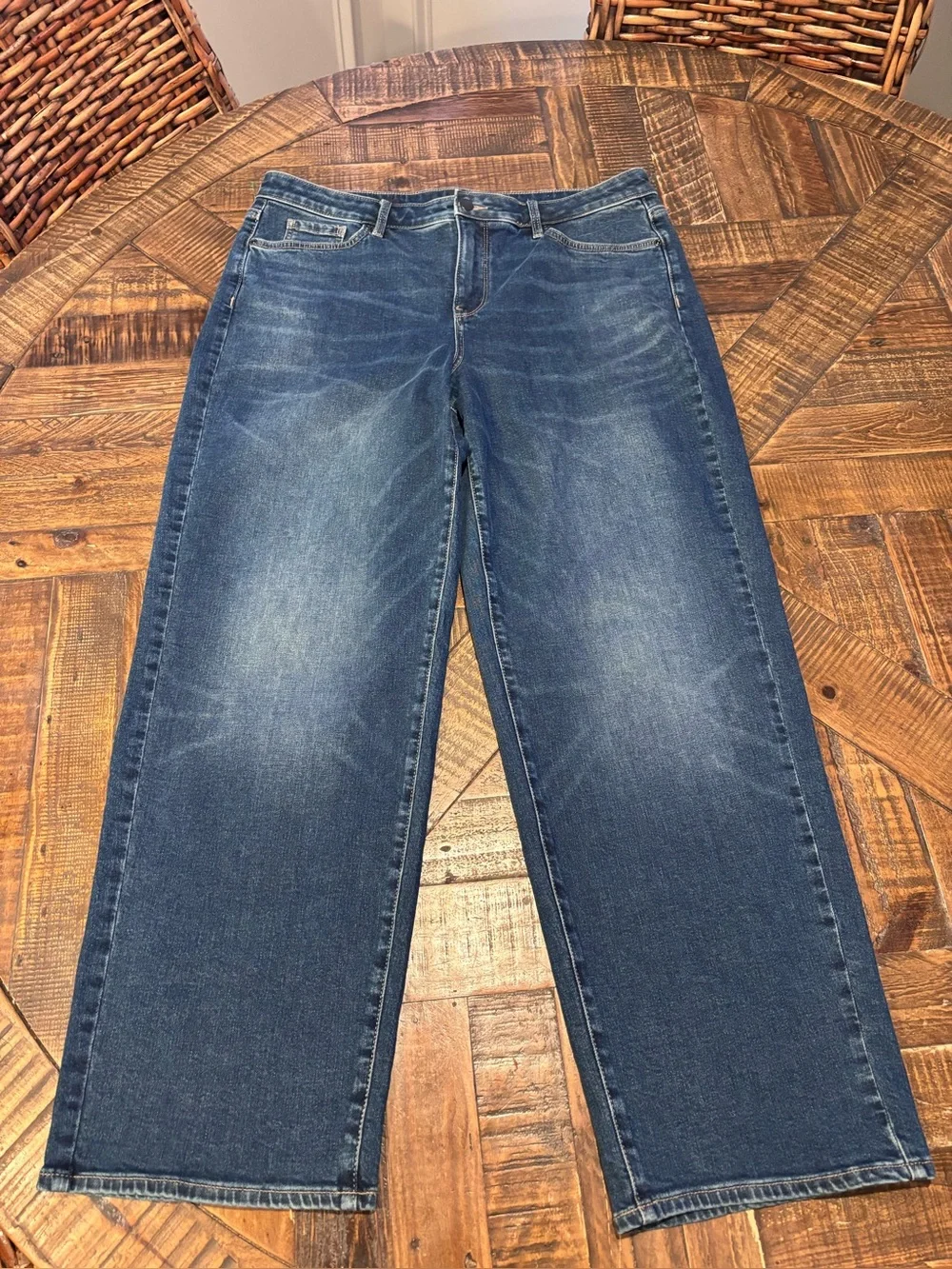 NYDJ JEMMA BARREL JEAN SIZE 12 MID WASH GREAT CONDITION